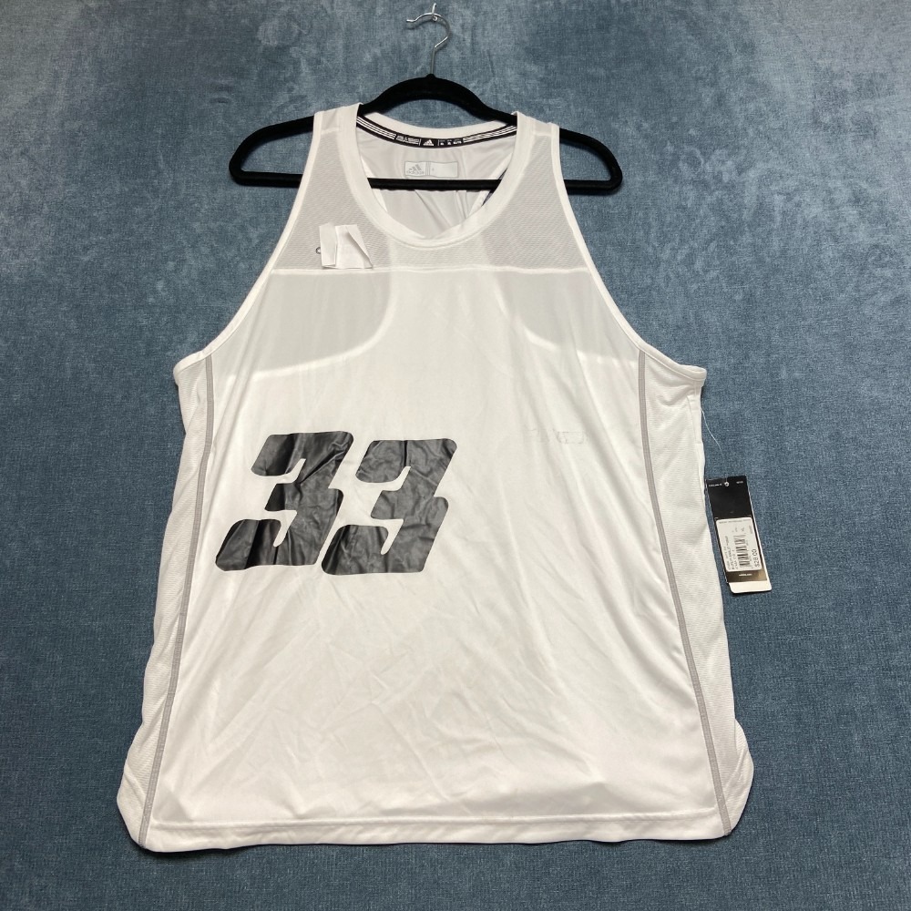 Adidas Climacool M Utility Singlet Basketball Jersey Womens XL White Logo Gym